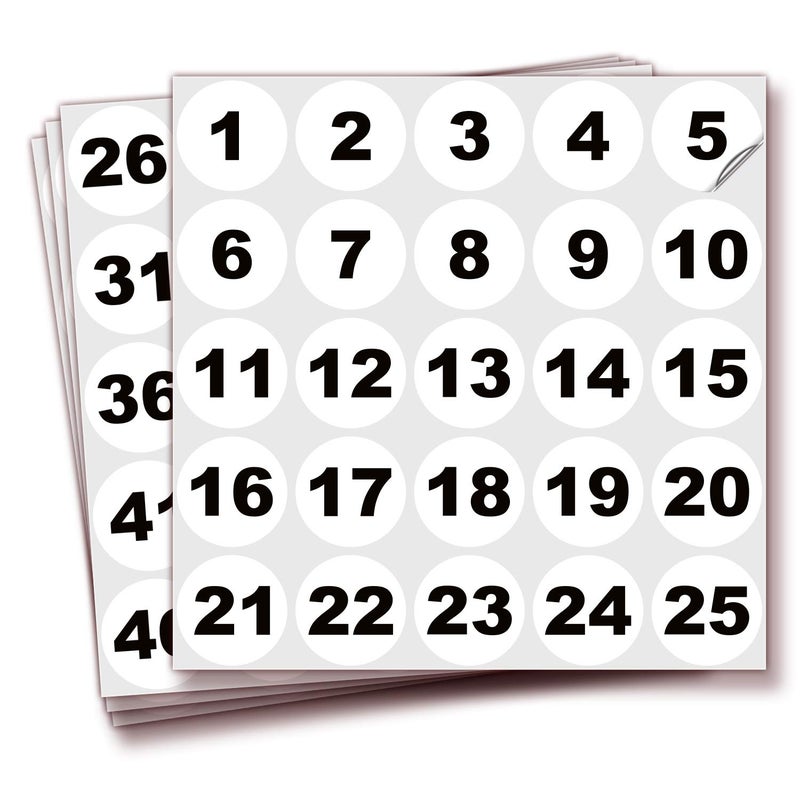 iSYFIX White Consecutive Number Stickers â€“ 1 to 100, 1.5-inch, 1 set â€“ Vinyl Self Adhesive Premium Decal, Ideal for Inventory, Storage, Organizing, Boxes, Bins, Toolbox, Lockers & More, Indoor/Outdoor - Image 1